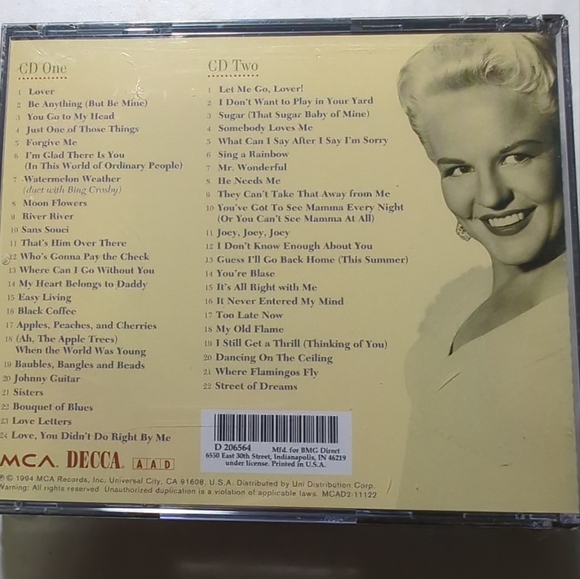 🆕PEGGY LEE-BLACK COFFEE & OTHER DELIGHTS-DECCA ANTHOLOGY-USA 2xCD 1994 - Picture 2 of 8
